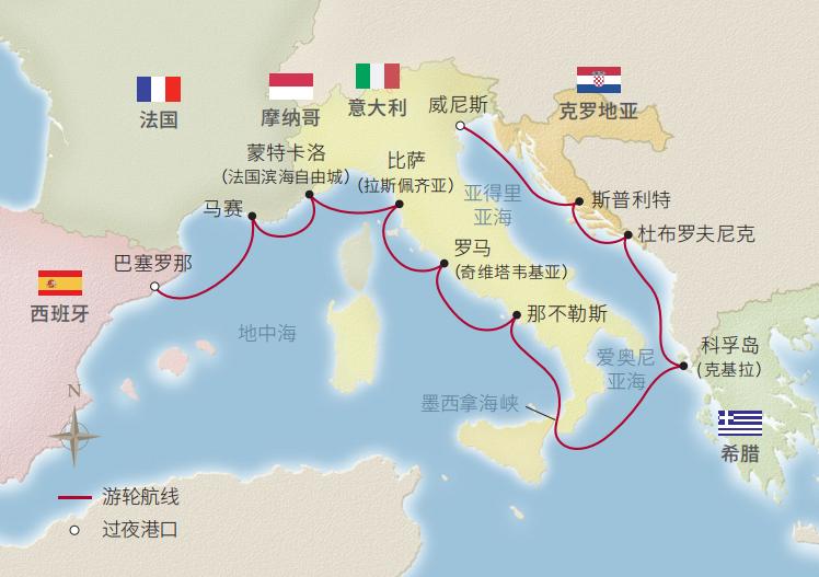 13日巴塞罗那往返威尼斯地中海之旅